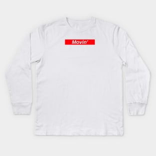 Movin' // Red Box Logo Kids Long Sleeve T-Shirt